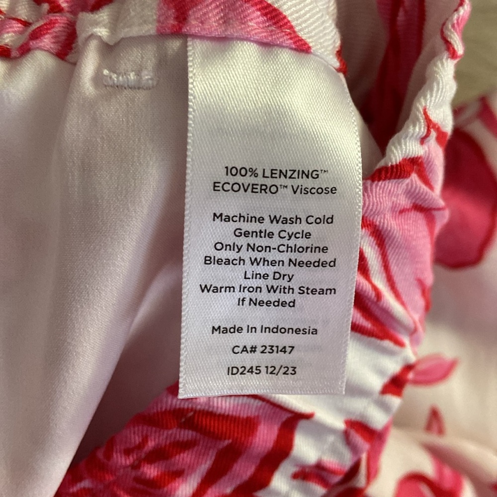 Talbots Pink and Red Floral Cropped Pants, Size XL - Picture 7 of 9